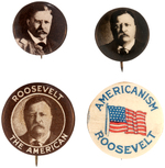 FOUR ROOSEVELT BUTTONS FROM 1912 AND 1916.