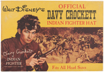 "OFFICIAL WALT DISNEY'S DAVY CROCKETT INDIAN FIGHTER HAT."