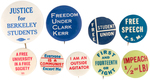 BERKELEY FREE SPEECH MOVEMENT GROUP OF NINE BUTTONS.