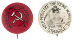 "WORKERS PARTY OF AMERICA" EARLY COMMUNIST PARTY LITHO BUTTON PAIR.