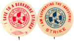 PAIR OF AMERICAN FEDERATION OF HOSIERY WORKERS STRIKE BUTTONS.