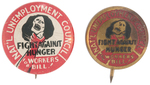 GRAPHIC AND SCARCE COMMUNIST "FIGHT AGAINST HUNGER" BUTTONS.