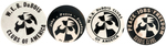 FOUR CIVIL RIGHTS "W.E.B. DuBOIS" CLUB BUTTONS.