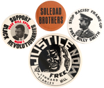 FOUR CIVIL RIGHTS BUTTONS INCLUDING "SUPPORT BLACK REVOLUTIONARIES FREE BILL EPTON."