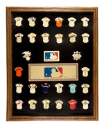 "THE SPORTING NEWS" 1985 LIMITED EDITION BASEBALL COLLECTORS PIN SET FRAMED.