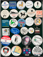 28 COMPUTER RELATED BUTTONS FROM THE 1980s AND EARLY 1990s.