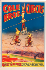 COLE BROS. & CLYDE BEATTY AND COLE BROS. CIRCUS POSTER PAIR.