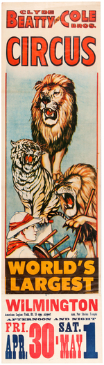 COLE BROS. & CLYDE BEATTY AND COLE BROS. CIRCUS POSTER PAIR.