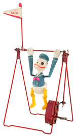 DONALD DUCK TRAPEZE WITH PLUTO & FLOWER FRICTION PAIR.