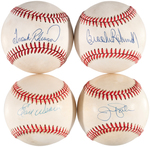 BALTIMORE ORIOLES GREATS SIGNED BASEBALLS LOT OF FOUR.