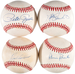 PHILADELPHIA PHILLIES GREATS SIGNED BASEBALLS LOT OF FOUR.