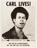 "CARL LIVES" HOUSTON, TEXAS PEOPLE'S PARTY II BLACK PANTHER PARTY POSTER.