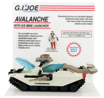 G.I. JOE AVALANCHE VEHICLE AND FIGURE DISPLAY.