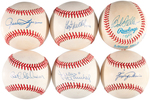 HALL OF FAME PITCHERS SIGNED BASEBALLS LOT OF EIGHT.