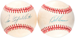 HALL OF FAME PITCHERS SIGNED BASEBALLS LOT OF EIGHT.