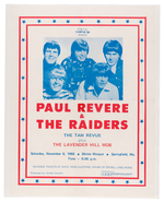 PAUL REVERE & THE RAIDERS 1969 SHRINE MOSQUE LINEN-MOUNTED CONCERT POSTER.