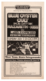 BLUE OYSTER CULT & KISS 1974 CONCERT POSTER.