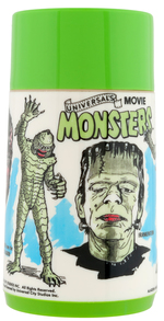 "UNIVERSAL'S MOVIE MONSTERS" UNUSED METAL LUNCHBOX WITH THERMOS.