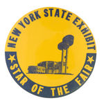 "NEW YORK STATE EXHIBIT/STAR OF THE FAIR" 1964 LARGE BUTTON.