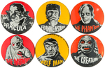 UNIVERSAL MONSTERS "FAMOUS MONSTERS BUTTONS" SET.