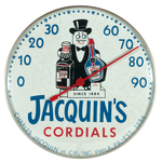 "JACQUIN'S CORDIALS" LIQUOR ADVERTISING THERMOMETER.