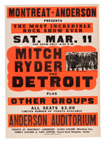 MITCH RYDER & DETROIT 1972 CONCERT POSTER.