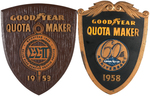 GOODYEAR TIRES DEALER AWARD PLAQUE PAIR.