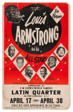 "LOUIS ARMSTRONG AND HIS ALL STARS" 1968 CONCERT POSTER.