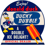 "DONALD DUCK DUCKY DUBBLE" POPSICLE STORE SIGN/STANDEE.