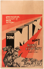 TOM MIX "KING COWBOY" WINDOW CARD.