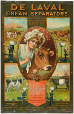 "DE LAVAL CREAM SEPARATORS" DAIRY EQUIPMENT ADVERTISING SIGN.