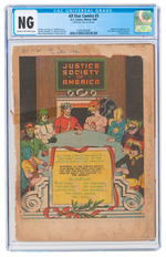 "ALL STAR COMICS" #3 WINTER 1940 CGC NG (FIRST JUSTICE SOCIETY OF AMERICA).