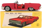 1963 CHEVROLET CONVERTIBLE BOXED FRICTION CAR (LICENSE PLATE BOX).