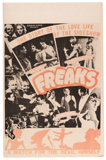 "FREAKS" WINDOW CARD.