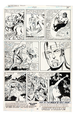 "INCREDIBLE HULK" #237 SAL BUSCEMA COMIC BOOK PAGE ORIGINAL ART.