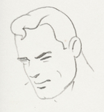 "SUPERMAN" FLEISCHER STUDIOS ORIGINAL SUPERMAN HEAD SHOTS MODEL SHEET ORIGINAL ART.