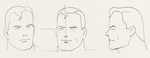 "SUPERMAN" FLEISCHER STUDIOS ORIGINAL SUPERMAN HEAD SHOTS MODEL SHEET ORIGINAL ART.