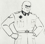FAMOUS STUDIOS SUPERMAN "JAP SPY" & "NAZI COMMANDER" ORIGINAL STUDIO-USED MODEL SHEET PAIR.