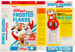 KELLOGG'S "CORN FLAKES" & "FROSTED FLAKES" FILE COPY CEREAL BOX FLAT TRIO.