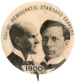 DEBS/HARRIMAN "SOCIAL DEMOCRATIC STANDARD BEARERS" JUGATE BUTTON.