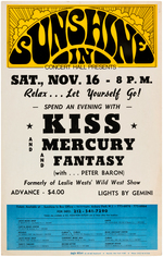 KISS 1974 SUNSHINE INN CONCERT POSTER.