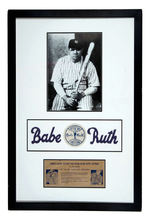 "OFFICIAL BABE RUTH UNIFORM" IRON-ON LETTERS/PATCH WITH ENVELOPE FRAMED.