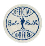 "OFFICIAL BABE RUTH UNIFORM" IRON-ON LETTERS/PATCH WITH ENVELOPE FRAMED.