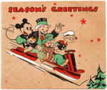 KING FEATURES SYNDICATE CHRISTMAS CARD/BOOKLET WITH MICKEY MOUSE & OTHERS.