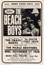 THE BEACH BOYS 1968 BOSTON CONCERT POSTER.