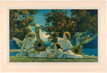 MAXFIELD PARRISH LARGE FORMAT "LUTE PLAYERS" PRINT.