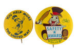 JIMINY CRICKET PAIR OF 1950s BUTTONS.