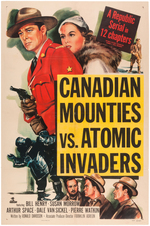 "KING OF THE MOUNTIES" & "CANADIAN MOUNTIES VS. ATOMIC INVADERS" MOVIE SERIAL POSTER PAIR.