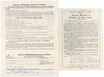 LONE RANGER GEORGE MONTGOMERY & CLAYTON MOORE SIGNED DOCUMENTS.