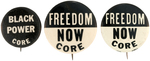 THREE CIVIL RIGHTS CORE BUTTONS INCLUDING "BLACK POWER."